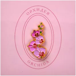 Значок металлический Орхидея розовая картинка 346337 - МосИгра